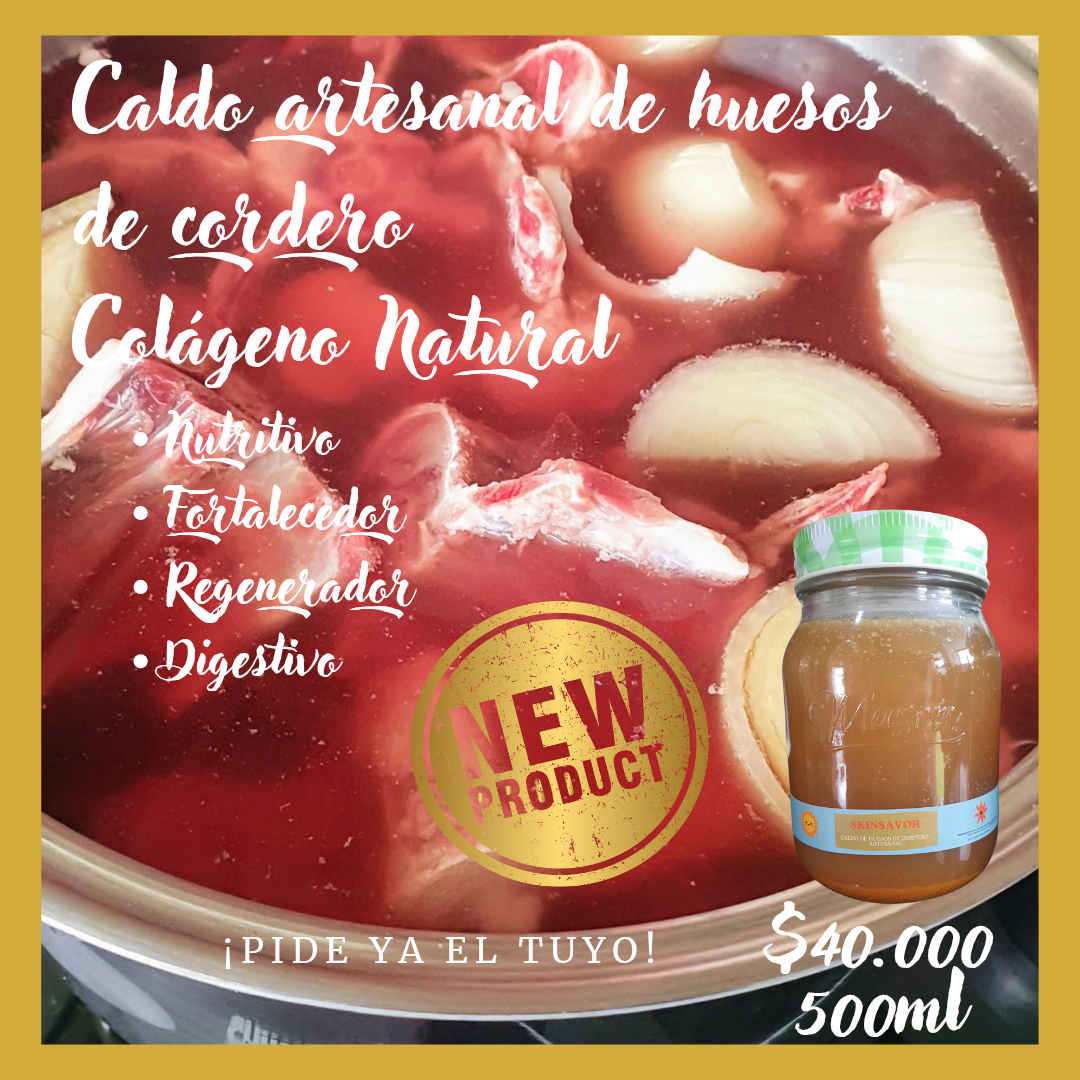 Caldo artesanal de huesos de cordero x 500 ml